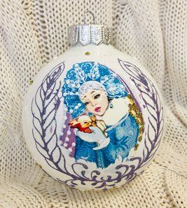 Шар "Снегурочка с зайкой" 10см под.уп. Шар "Снегурочка с зайкой" 10см под.уп.