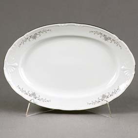 Блюдо овал. 32см "Сер. орнамент, плат."