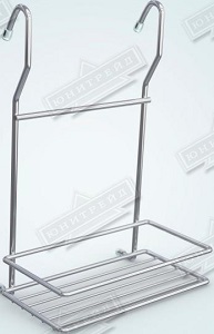 Полка на рейлинг 1-но ярусная прямая "хром зеркальный" 20х10х27см