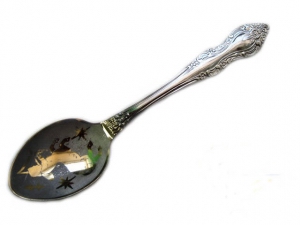 Ложка чайная  СТРЕЛЕЦ   "Тройка" худ.росп. золот. Ложка чайная  СТРЕЛЕЦ   "Тройка" худ.росп. золот.