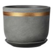 Кашпо "Замша золото серый бук" №2 d15см 1.6л