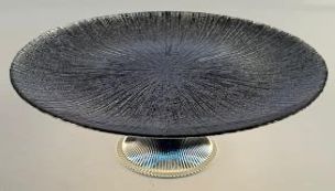 Тарелка круглая на ножке "сияние ночи" 28см