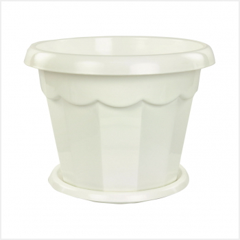 Горшок цветочный Гармония 4л с поддоном белый