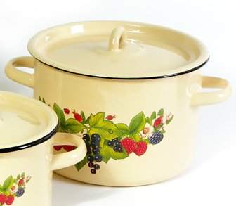 Кастрюля эмал.  "Компот" цил. 2.9л /1с16с/1 Кастрюля эмал.  "Компот" цил. 2.9л /1с16с/1