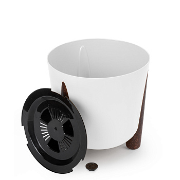 Кашпо на ножках "Жардин" 9л с дренажной вставкой белый