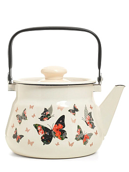 Чайник эмал.  2.5л "Бабочки" Чайник эмал.  2.5л "Бабочки"
