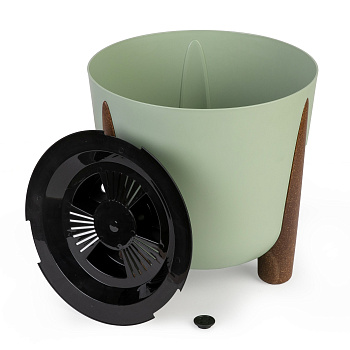 Кашпо на ножках "Жардин" 9л с дренажной вставкой оливковый