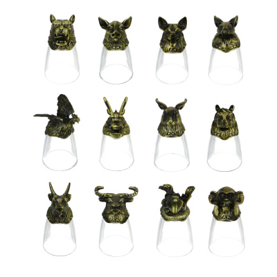 Набор стопок  30мл Знаки зодиака 12пр бронза