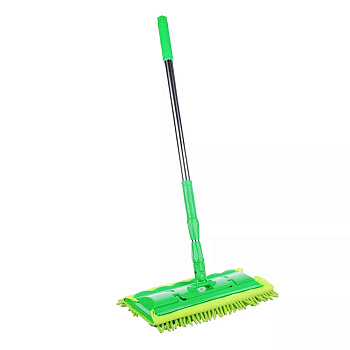 Швабра с насадкой из микрофибры телескоп. черенок нерж. 80-120см (12)