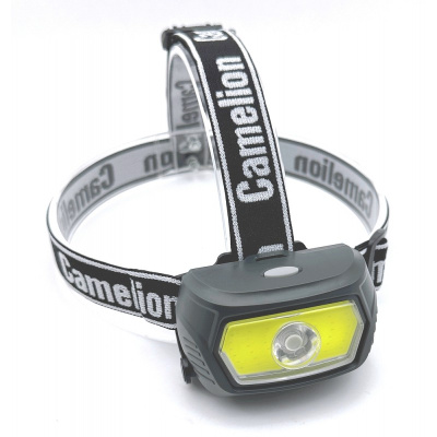 Фонарь налоб  аккум 3.7В карбон COB+LED 3Вт 3 реж 3 x AAA Type-C LED53413