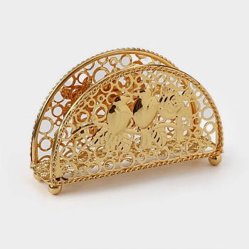 Салфетница декоративная «Птицы» 15х4х8.5см золотистая