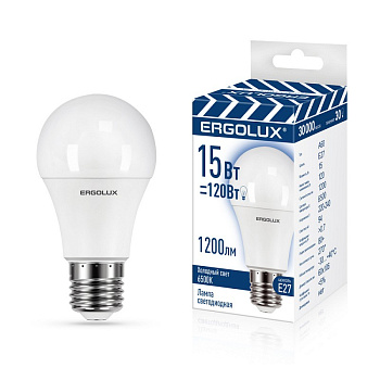 Лампа светодиодная    ЛОН 15Вт Е27 6500К 220-240В LED-A60-15W-E27-6K