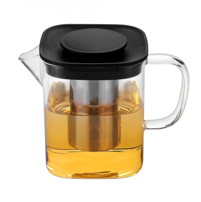 Чайник стекл. термостойкий   квадратный 1.1л нерж.фильтр
