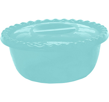 Миска круглая 5л с крышкой 2цв.