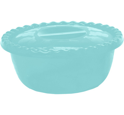 Миска круглая 5л с крышкой 2цв.