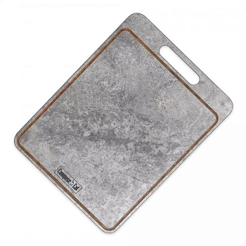 Доска разделочная с желобом 33x25см мрамор серый