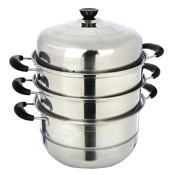 Мантоварка 28см  нерж. 3 яруса