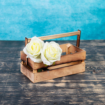 Кашпо деревянное 24.5x13.5x9см "Двушка Лайт" двухреечное обжиг