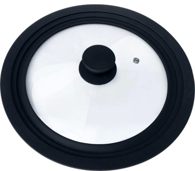 Крышка стеклян силикон. обод 3размера 18-20-22см черная