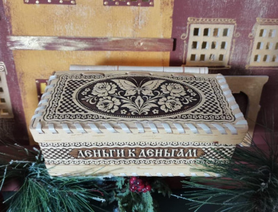 Шкатулка на шарнире Денежная бабочка 17*10*6см