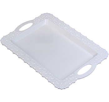 Поднос АЖУР 30.5х43см белый