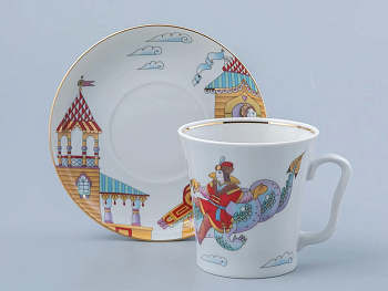 Бокал с блюдцем 360мл "Иван-Царевич и Змей Горыныч" ф.Ленинградский Бокал с блюдцем 360мл "Иван-Царевич и Змей Горыныч" ф.Ленинградский