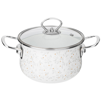 Кастрюля эмалированная со стеклянной крышкой "Вивьен" 3.6л 22*13см Кастрюля эмалированная со стеклянной крышкой "Вивьен" 3.6л 22*13см