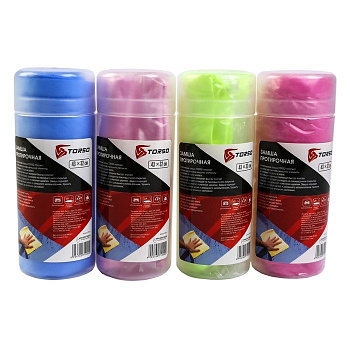 Замша протирочная в тубе 43х32см микс