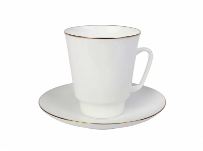 Чашка с блюдцем 165мл "Золотой кантик" ф.Майская костяной фарфор