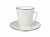 Чашка с блюдцем 165мл "Золотой кантик" ф.Майская костяной фарфор Чашка с блюдцем 165мл "Золотой кантик" ф.Майская костяной фарфор