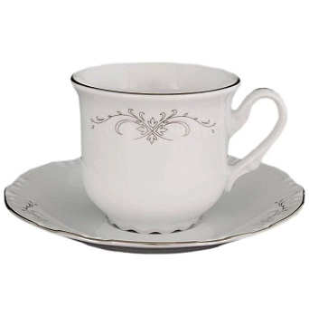 Пара кофейная  "Сер. орнамент, плат." 95мл