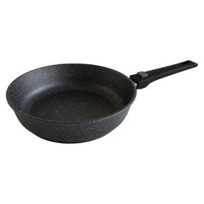 Сковорода литая 22см КЛАССИЧЕСКАЯ КАМЕННАЯ серый 15 съемная ручка дно 4.5 ст.3.5мм цар 6/10