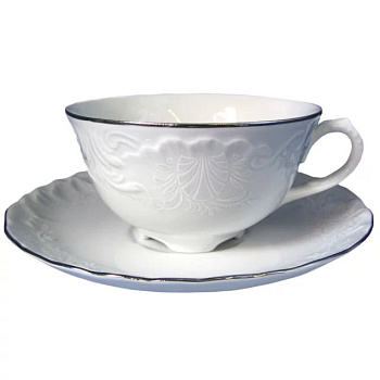 Пара чайная 220мл  "Рококо Узор+Платина"