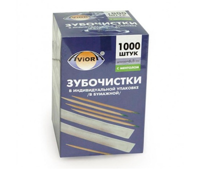 Зубочистки БАМБУК  инд. .упак  1000шт.
