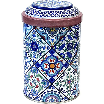 Жест. банка "Времена года синяя" d99h145мм 1.1л 01963