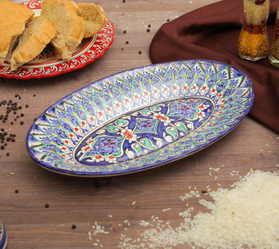 Блюдо овальное "Риштан" 34см