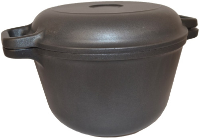 Казан литой алюм. с антипр.покр. 28см 7л с крышкой-сковородой