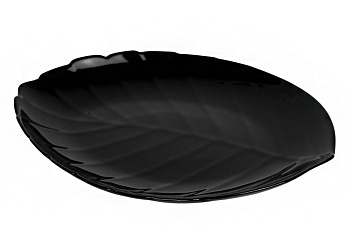 Тарелка  22.5см Листок черный