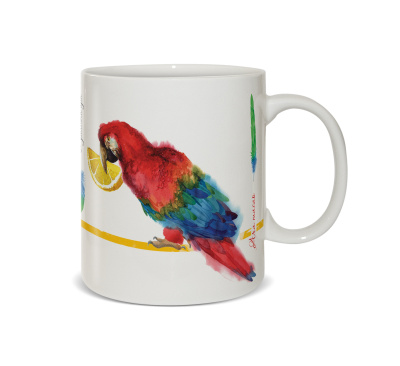 Кружка 350мл Попугаи «Красный ара»  под.уп.