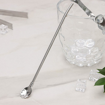 Ложка-трубочка для коктейля «Ракушка» нерж. 21*2см