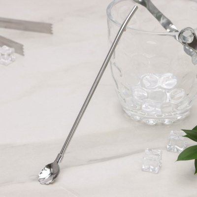 Ложка-трубочка для коктейля «Ракушка» нерж. 21*2см