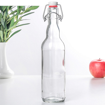 Бутылка бугельная с пробкой 0.5л прозр.