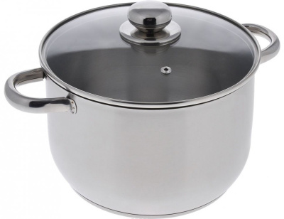 Кастрюля 5л 22см "Славяна" объемн.ручки, стекл. крышка