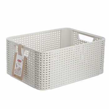 Корзина RATTAN STYLE BOX M кремовая 39х29х17 Корзина RATTAN STYLE BOX M кремовая 39х29х17