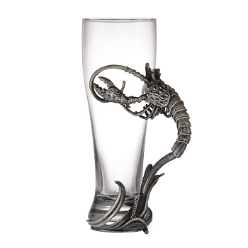 Бокал пивной  «Рак» 500мл  стекло металл