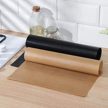 Набор тефлоновых ковриков 33*40см многоразовых 2шт. стекловолокно чёрный, бежевый Набор тефлоновых ковриков 33*40см многоразовых 2шт. стекловолокно чёрный, бежевый