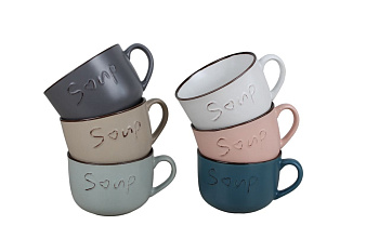 Бульонница с ручкой 600мл микс