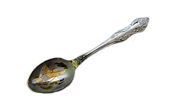 Ложка чайная  СКОРПИОН   "Тройка" худ.росп. золот. Ложка чайная  СКОРПИОН   "Тройка" худ.росп. золот.
