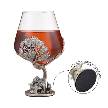 Бокал для коньяка "Охота на кабана" 550мл стекло металл под.уп.