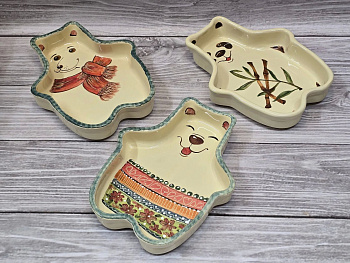 Блюдо Мишка 0.65л  19*24*4.5см микс